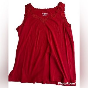 Karen Scott red lace tank